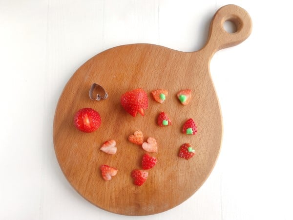 creative sandwich - strawberries on cutting board