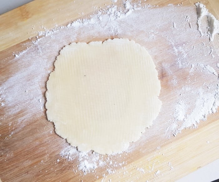 apple galette - rolled out dough