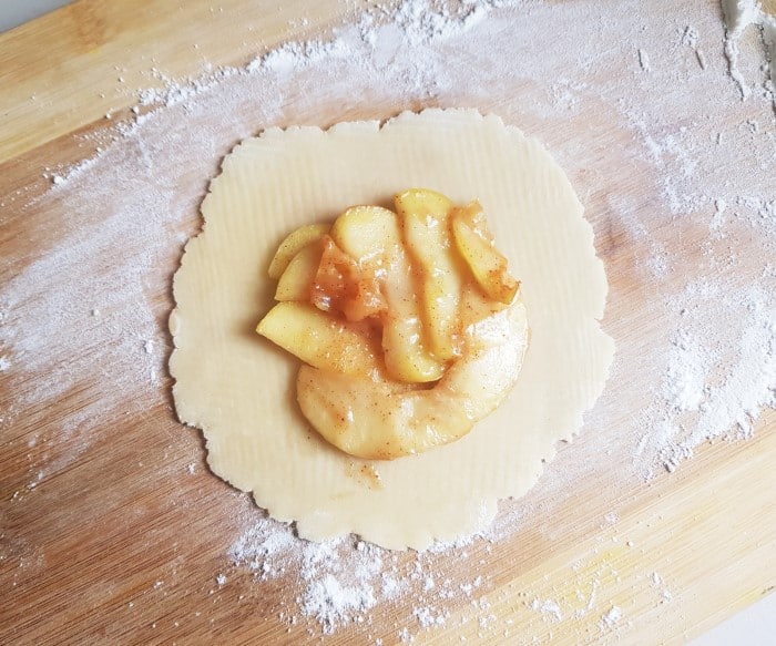 apple galette - apple in rolled out dough