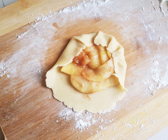 apple galette - dough folded over apples