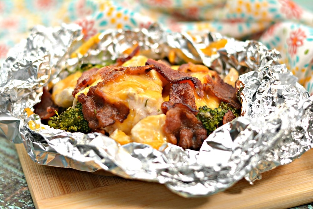 Low Carb Chicken Bacon Ranch Foil Packet Meal