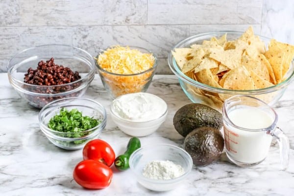 chipotle chicken nachos - ingredients for avocado ranch dressing