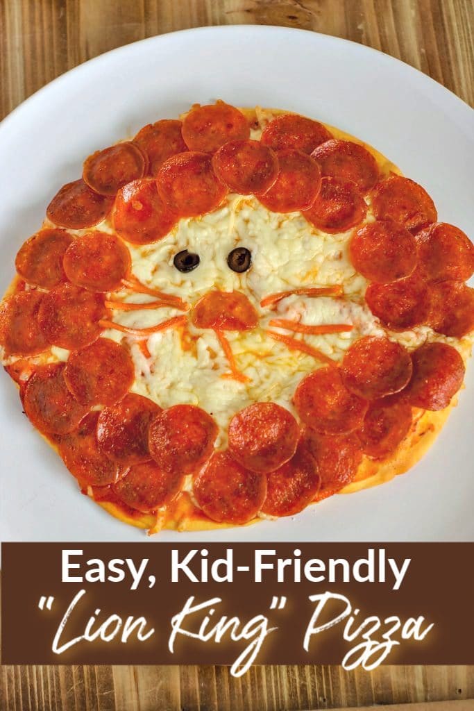 Pizza with pepperoni around the outside to create a lion's mane