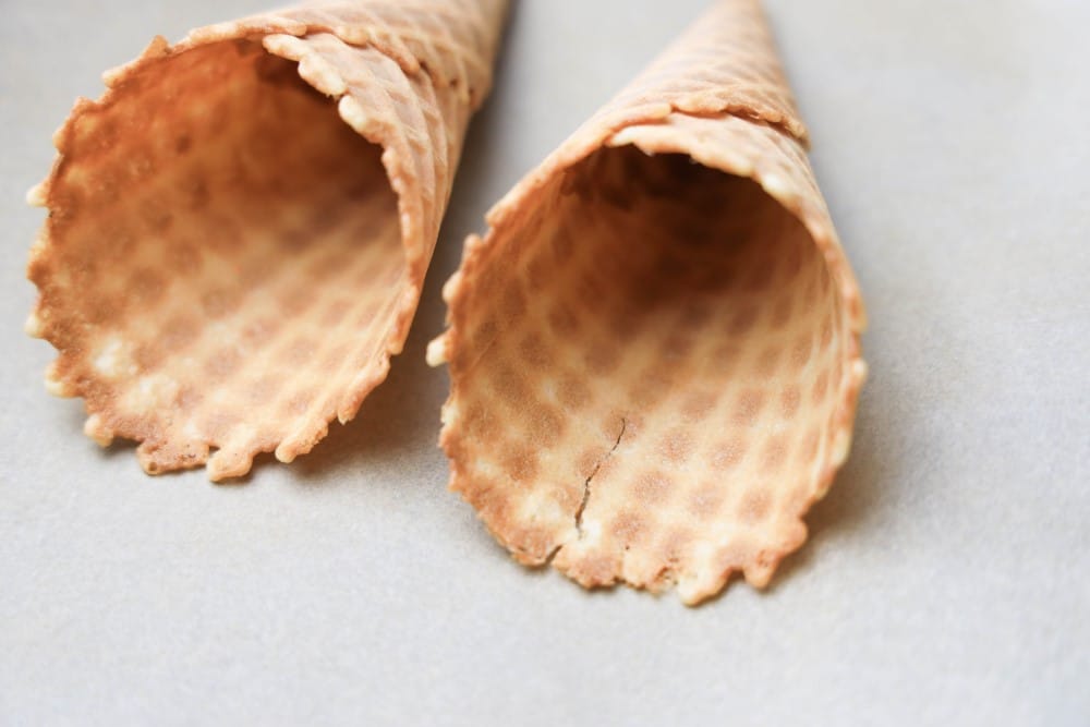 two waffle cones