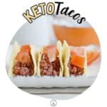 Keto Tacos - three keto tacos on a plate