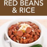 bowl of red beans over rice