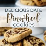 date pinwheel cookies close up