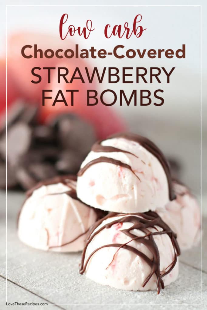 picture of keto chocolate covered strawberry fat bombs