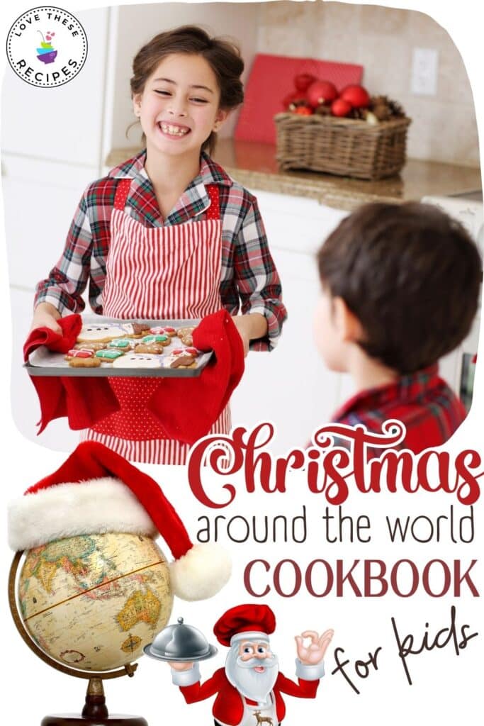 Christmas around the world cookbook - child serving Christmas treats
