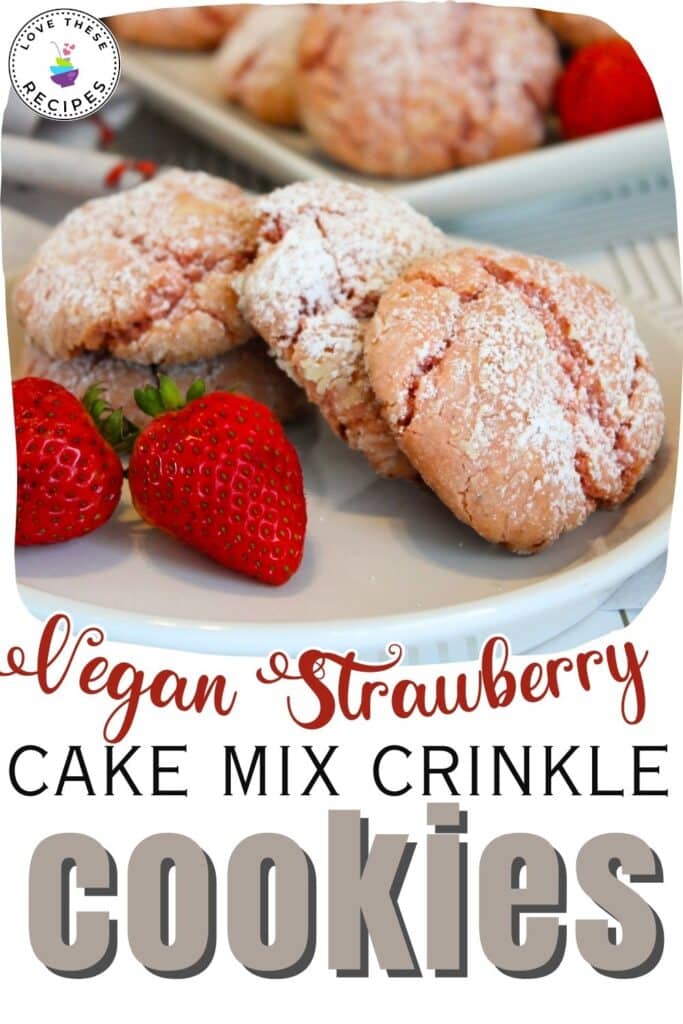 Vegan Strawberry Crinkle Cookies