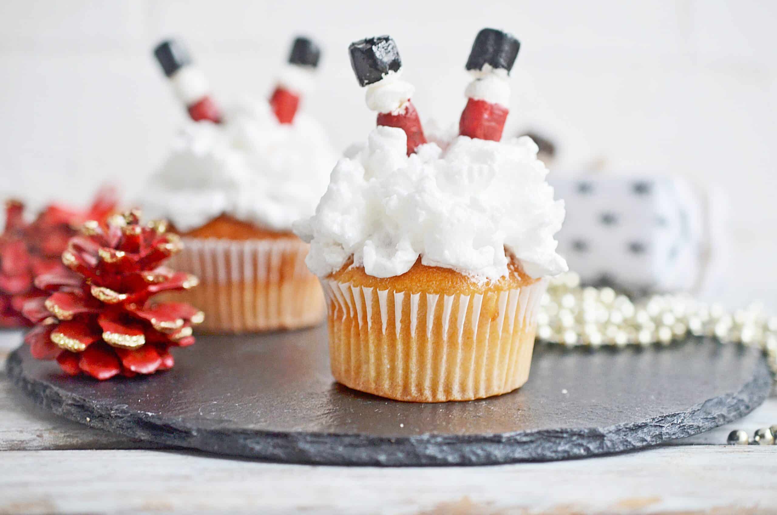 Santa in the Chimney Cupcakes