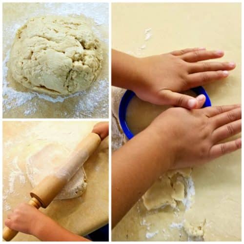 turkey sugar cookies - rolling out the dough